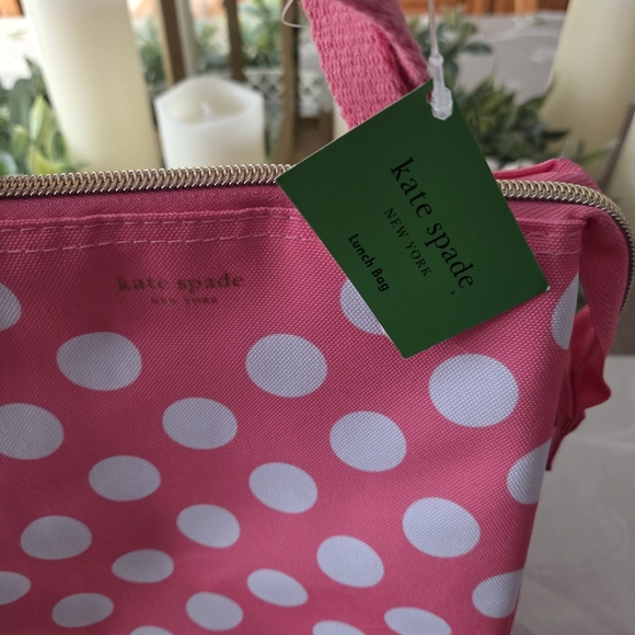 Kate Spade Pink Polka Dot Lunch Bag - Picture 3 of 6